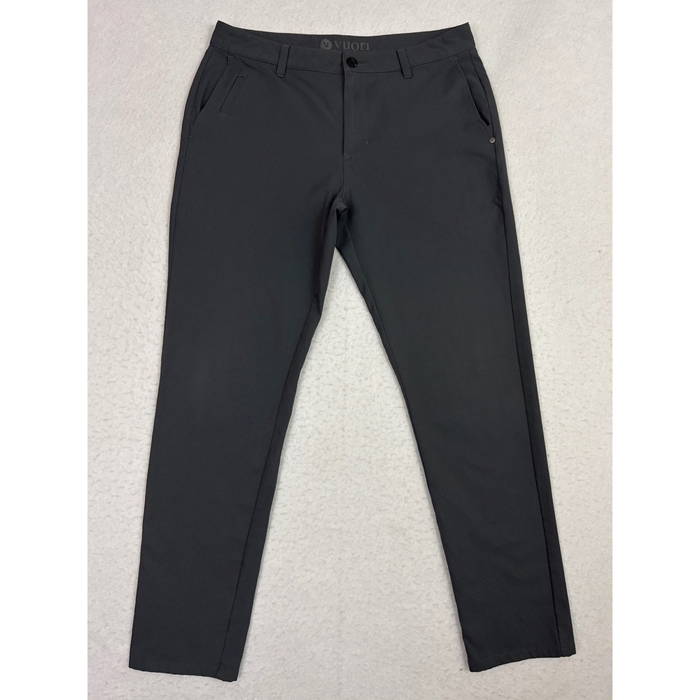 Vuori Cascade Tech Chino Pants Mens 32 Charcoal Gray Slim Fit Golf V427